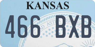 KS license plate 466BXB
