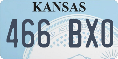 KS license plate 466BXO