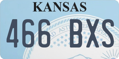 KS license plate 466BXS
