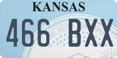 KS license plate 466BXX