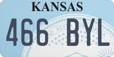 KS license plate 466BYL