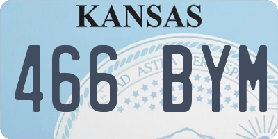 KS license plate 466BYM
