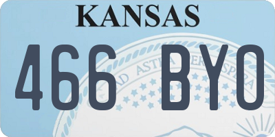 KS license plate 466BYO