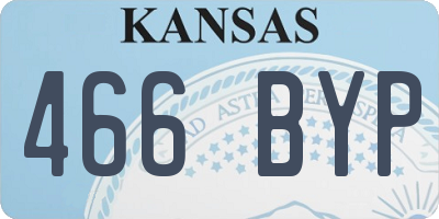 KS license plate 466BYP