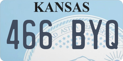 KS license plate 466BYQ