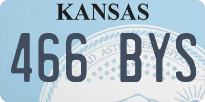 KS license plate 466BYS