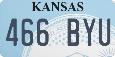 KS license plate 466BYU