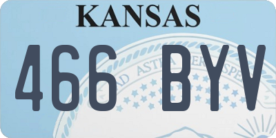 KS license plate 466BYV