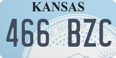 KS license plate 466BZC