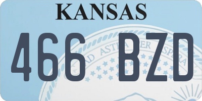 KS license plate 466BZD