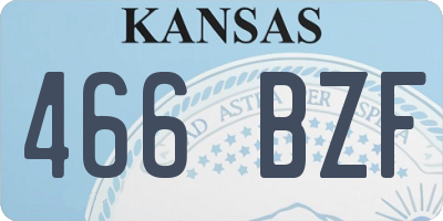 KS license plate 466BZF