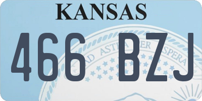 KS license plate 466BZJ