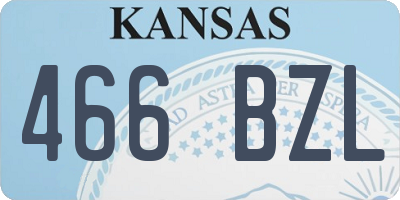 KS license plate 466BZL