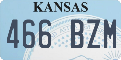 KS license plate 466BZM