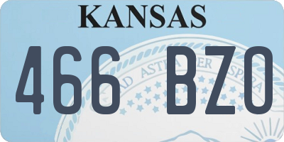 KS license plate 466BZO