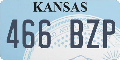 KS license plate 466BZP