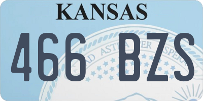 KS license plate 466BZS