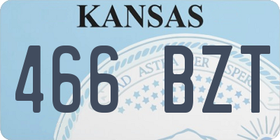 KS license plate 466BZT