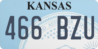KS license plate 466BZU