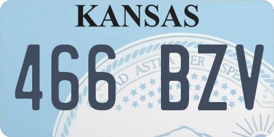 KS license plate 466BZV