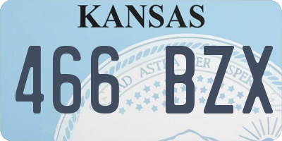 KS license plate 466BZX