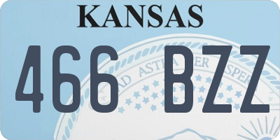 KS license plate 466BZZ