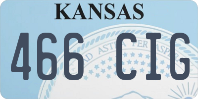 KS license plate 466CIG