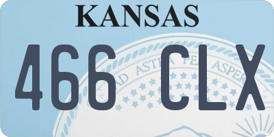 KS license plate 466CLX