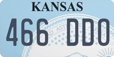 KS license plate 466DDO