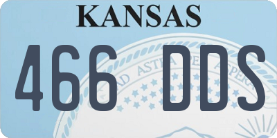 KS license plate 466DDS