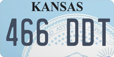 KS license plate 466DDT
