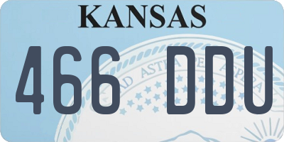 KS license plate 466DDU
