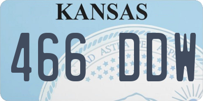 KS license plate 466DDW