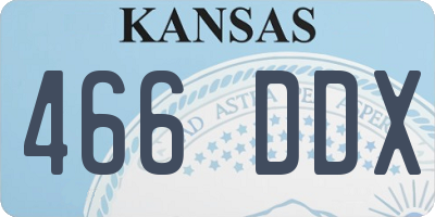 KS license plate 466DDX