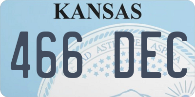 KS license plate 466DEC