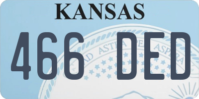 KS license plate 466DED