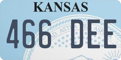 KS license plate 466DEE
