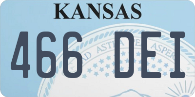 KS license plate 466DEI