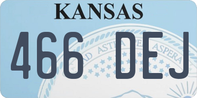 KS license plate 466DEJ