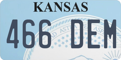 KS license plate 466DEM