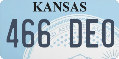 KS license plate 466DEO
