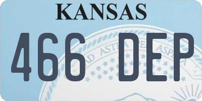 KS license plate 466DEP