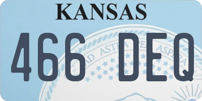 KS license plate 466DEQ