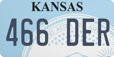 KS license plate 466DER