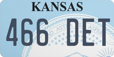 KS license plate 466DET