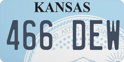 KS license plate 466DEW