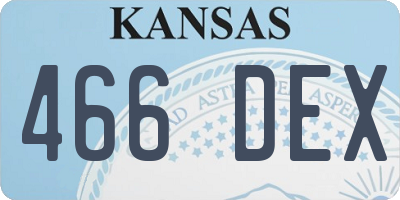 KS license plate 466DEX