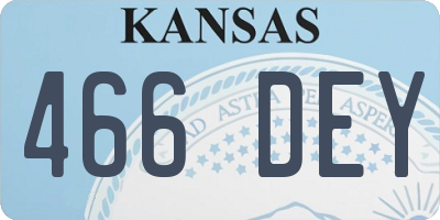 KS license plate 466DEY