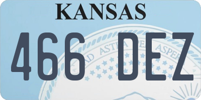 KS license plate 466DEZ