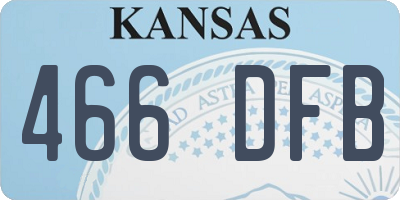 KS license plate 466DFB
